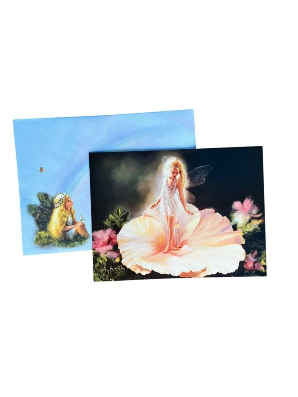 VINTAGE New Leanin’ Tree‎ 6-Pack Birthday Cards ENCHANTED FLOWER Fantasy Fairies